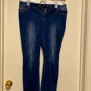 Size 17 printed skinny jeans